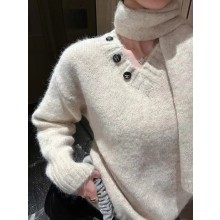 샤넬  목 스카프 스웨터 긴팔 스웨터 (해외배송)